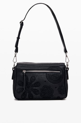 DESIGUAL Small crossbody bag with embroidery Black 2