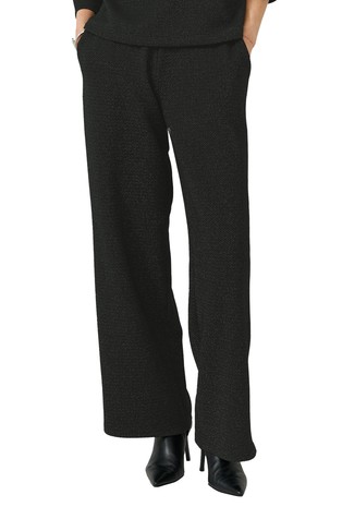 Shiny jacquard trousers with wide leg