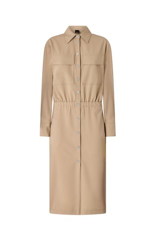 Midi shirt dress with maxi pockets