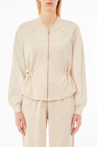 Full-zip sweatshirt with embroidered logos