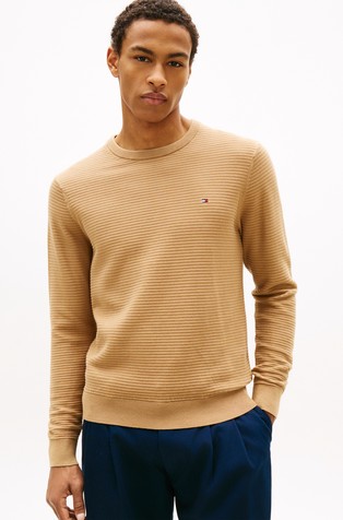 Textured Knit Crew Neck Jumper