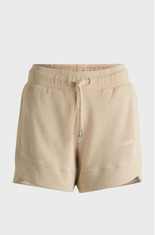 Cotton-blend shorts with waffle structure