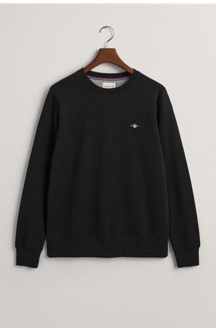 GANT Shield pulover iz bombažne mešanice Črna - Black 5