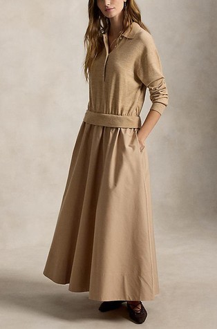 Hybrid knit Polo-bodice Dress