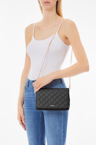LIU JO Quilted faux-leather crossbody Black 5