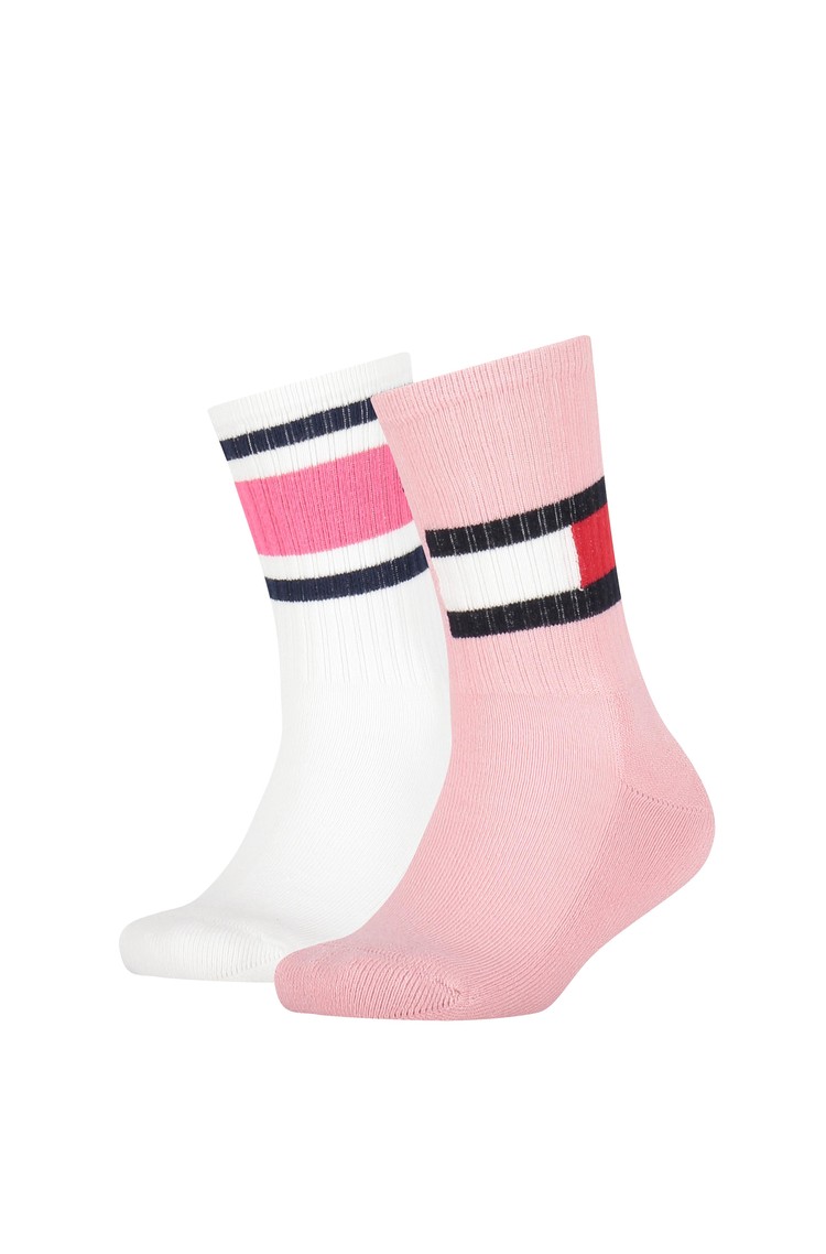 TOMMY HILFIGER 2-pack kids' flag socks White/Pink 