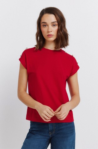 Short sleeve button T-shirt