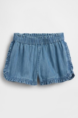 Baby & Toddler Denim Ruffle Pull-On Shorts
