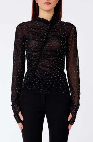 Full Rhinestone Tulle T-shirt