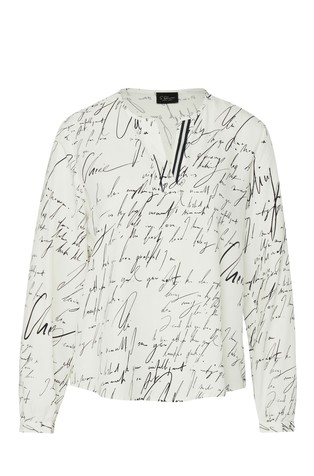 Viskozna bluza s potiskom napisov