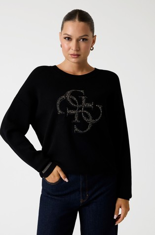 Pleten logo pulover z okrasnimi neti