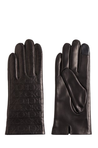 CALVIN KLEIN Leather Logo Gloves | Emporium