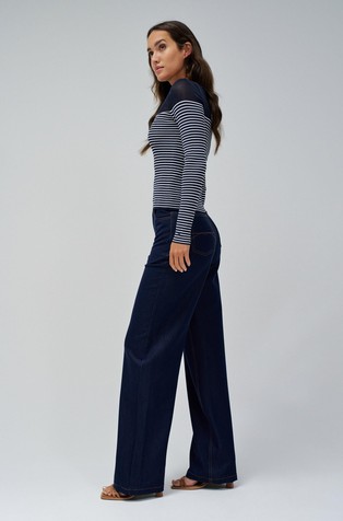 SALSA JEANS Sweater with transparency Blue / White 2