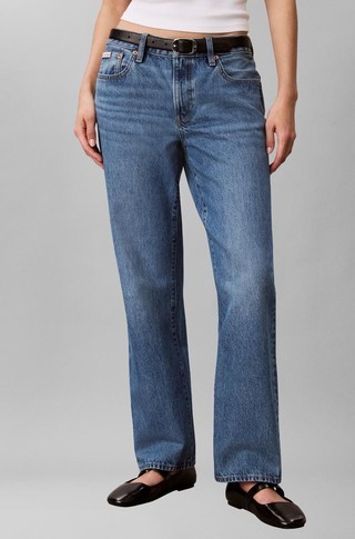 Ravne jeans hlače z nizkim pasom
