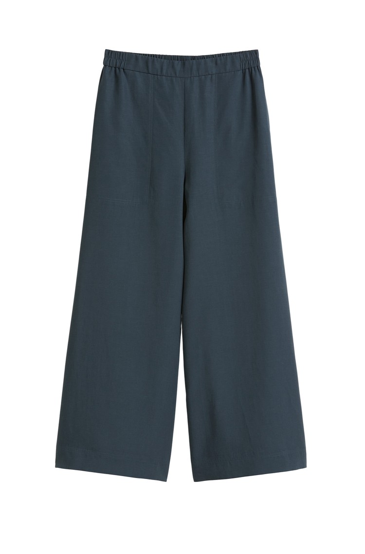 MARC O'POLO Wide cropped made from TENCEL™ Lyocell-linen mix Muted Blue 