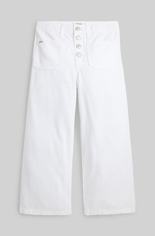 Cropped jeans hlače s širokimi hlačnicami