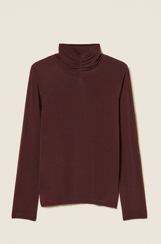 Turtleneck top with draping