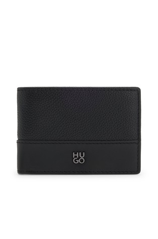 Leather wallet with logo detail