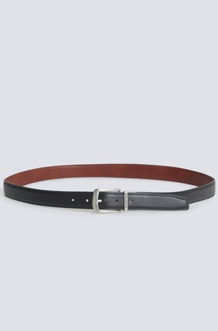 Ozek obojestranski pas iz umetnega usnja