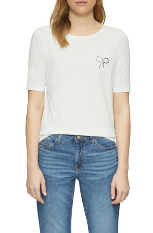 Jersey t-shirt in a slim fit with rhinestoned detail