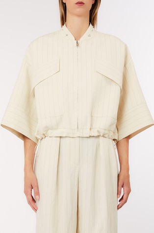 Črtasta jakna s kratkimi rokavi