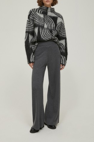 Široke pletene hlače iz volnene mešanice