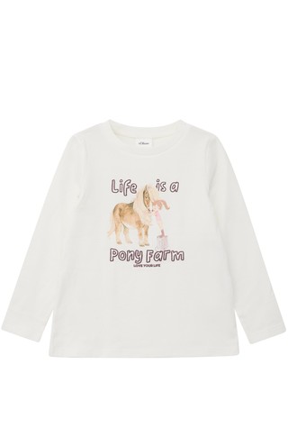 Long-sleeved cotton T-shirt with print