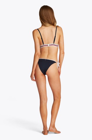 TOMMY HILFIGER Global Stripe Triangle Bikini Top Blue 2