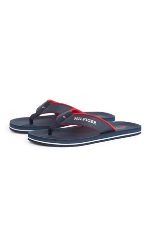 TOMMY HILFIGER Podložene japonke z logotipom Modra - Blue 2