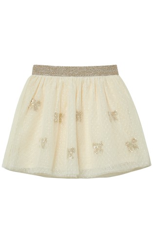 Mesh skirt with sequins