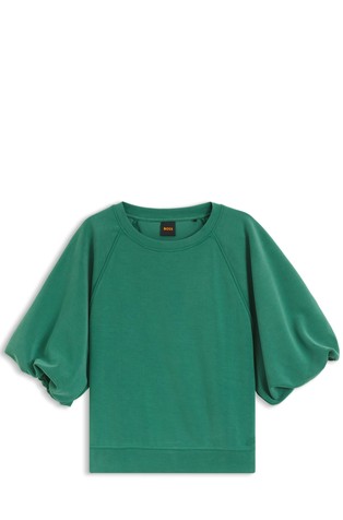 Oversized-fit sweatshirt with short balloon sleeves