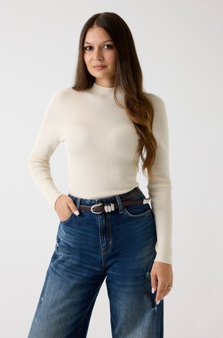 Pleten pulover iz mešanice s svilo in kašmirjem