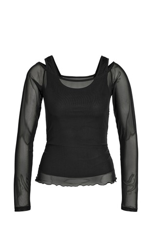 NMJUDITH mesh long-sleeved top