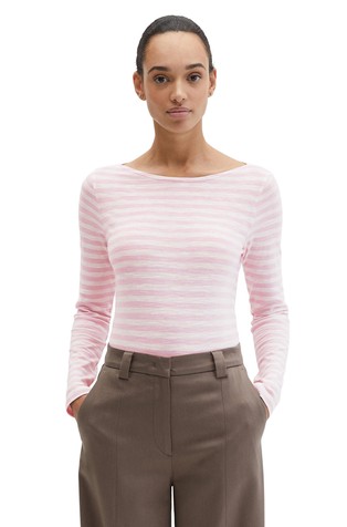 Črtasta majica z dolgimi rokavi iz organskega bombaža