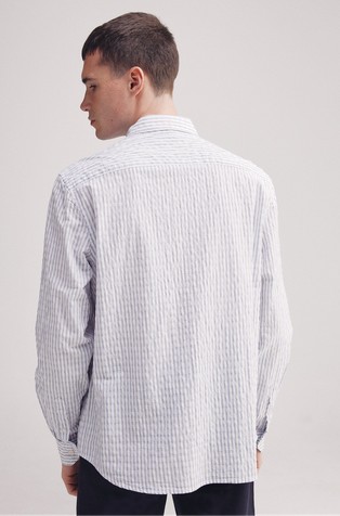 SPRINGFIELD Striped seersucker shirt Blue / White 2