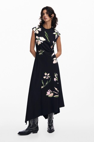 Asymmetric floral dress
