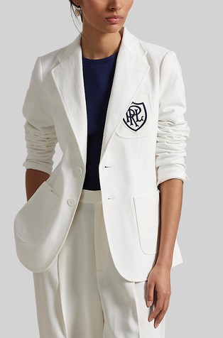Logo-crest Cotton Jersey Blazer