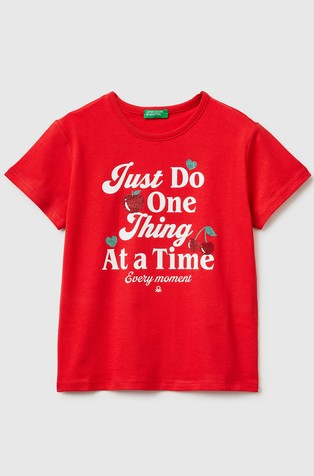 Bombažna majica z bleščečim potiskom