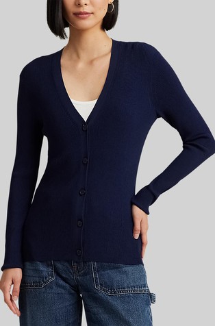 Ribbed V-Neck Cardigan