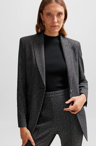 HUGO BOSS Ribbed top with mock neckline Black 4