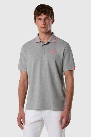 Short-sleeved polo shirt with neon accents