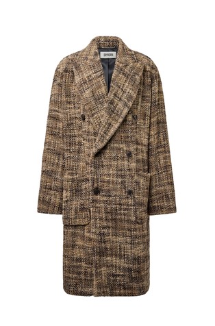 Oversized fit plašč iz teksturirane buklé  tkanine
