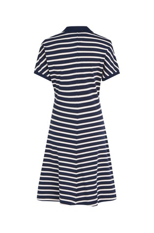 TOMMY HILFIGER Zvončasta obleka s polo ovratnikom Modra - Blue / White 2
