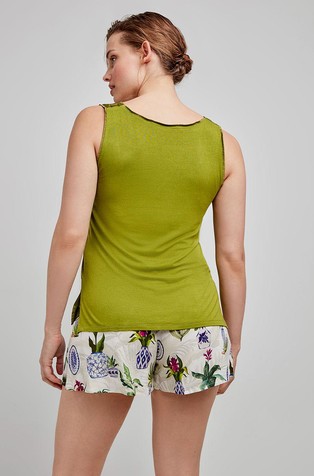 GISELA Floral print short pants in viscose Off-White Patterned 2