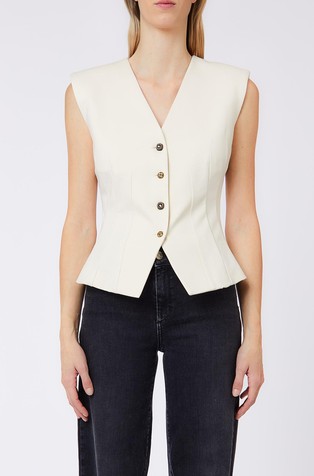 Slim fit telovnik iz milano tkanine