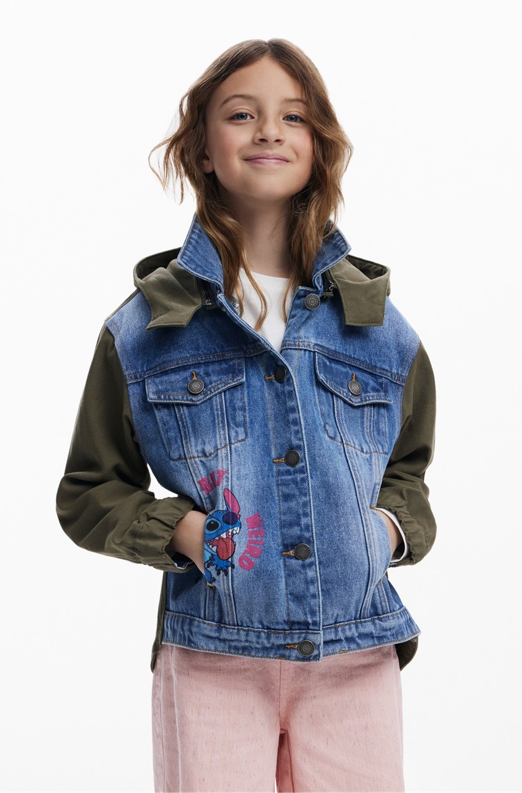 DESIGUAL Stitch™ jakna iz kombinacije tkanin Večbarvna - Blue / Green 