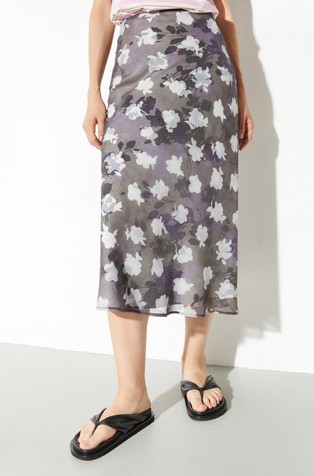 2-v-1 krilo iz žoržeta in kepra s cvetličnim vzorcem