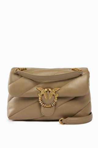Love Bag Puff medium crossbody bag in quilted leather with jewel buckle