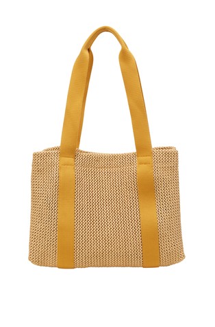 MARC O'POLO Shopper medium in crochet raffia bast look Natural / Golden Yellow 3