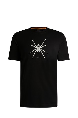 Short sleeved T-shirt in cotton with seasonal print